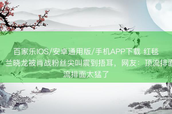 百家樂(lè)IOS/安卓通用版/手機(jī)APP下載 紅毯名格式！蘭曉龍被肖戰(zhàn)粉絲尖叫震到捂耳，網(wǎng)友：頂流排面太猛了